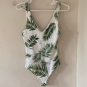 Jungle-leaf patterned bodysuit